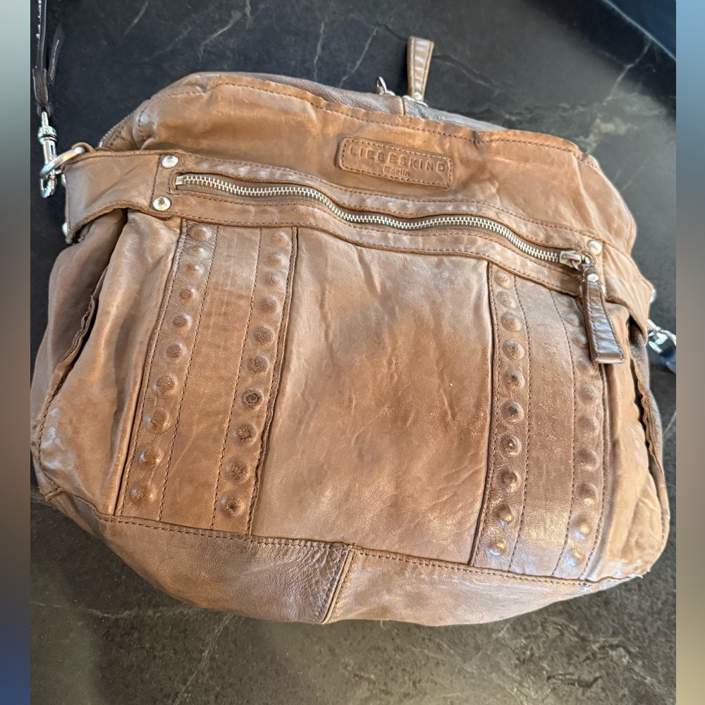 Vintage Lambskin rare Liebskind Berlin bag with purposeful distressed look. Boho - Picture 6 of 16